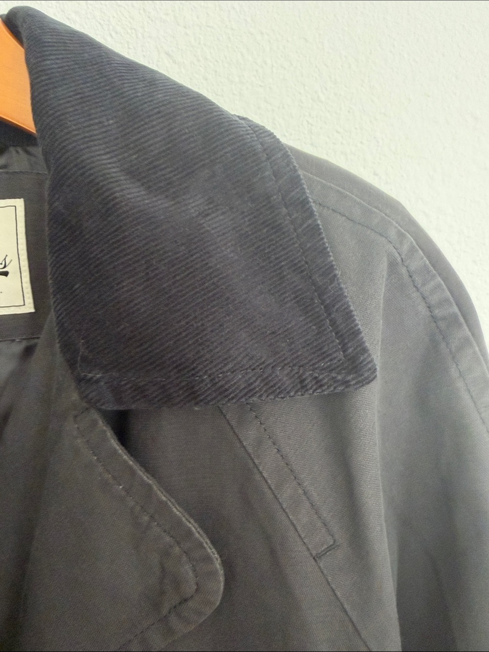 Levi's Charcoal Gray Double-Breasted Barn Trench Coat size Small - Picture 5 of 9